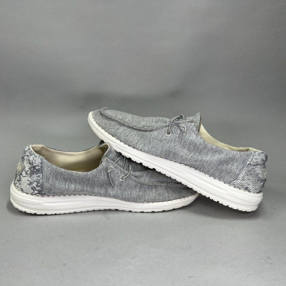 Hey Dude Wendy Stretch Shoes Women's Size 9 Fleece Glacier Gray Slip On Sneakers - Picture 7 of 10